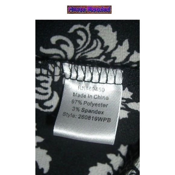 Pacific Beach Bohemian Shirt Dress Black & White Boho Print Tie Neck Plus Sz 3X - Picture 11 of 13